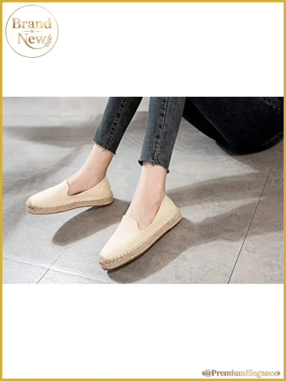 Women's Canvas Espadrille Platform Loafers Cap-Toe Slip-On Flats